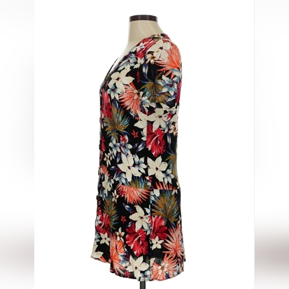 Stradivarius Tropical Floral Button Front Mini Dress Women’s M - Picture 6 of 9